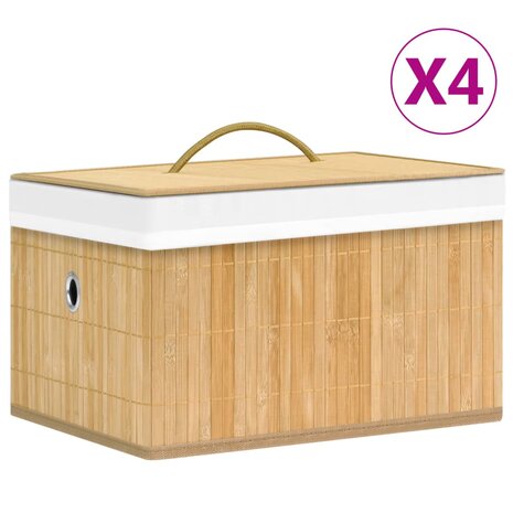 Opbergboxen 4 st bamboe 1