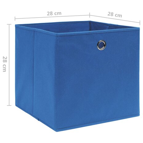 Opbergboxen 10 st 28x28x28 cm nonwoven stof blauw 5
