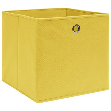 Opbergboxen 4 st 28x28x28 cm nonwoven stof geel 2