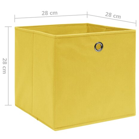 Opbergboxen 4 st 28x28x28 cm nonwoven stof geel 5