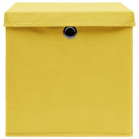 Opbergboxen met deksel 4 st 28x28x28 cm geel 4