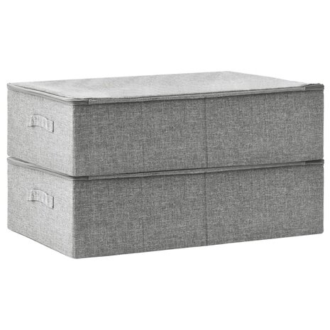 Opbergboxen 2 st 70x40x18 cm stof grijs 4