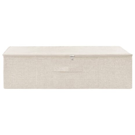Opbergbox 70x40x18 cm stof crèmekleurig 3