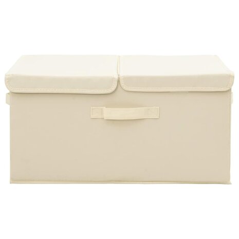 Opbergboxen 2 st 50x30x25 cm stof crèmekleurig 2