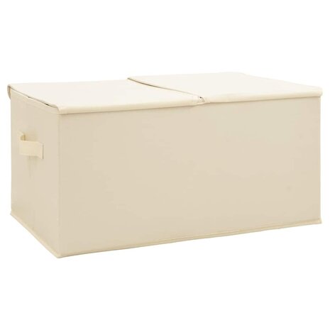 Opbergboxen 2 st 50x30x25 cm stof crèmekleurig 3