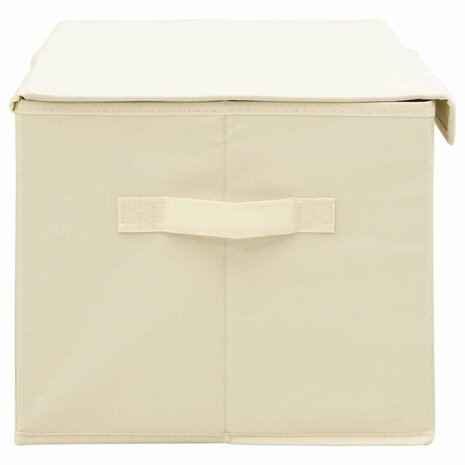 Opbergboxen 2 st 50x30x25 cm stof crèmekleurig 4