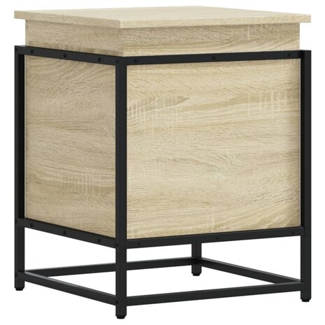 Opbergbox met deksel 40x40x51,5 cm bewerkt hout sonoma eiken 2