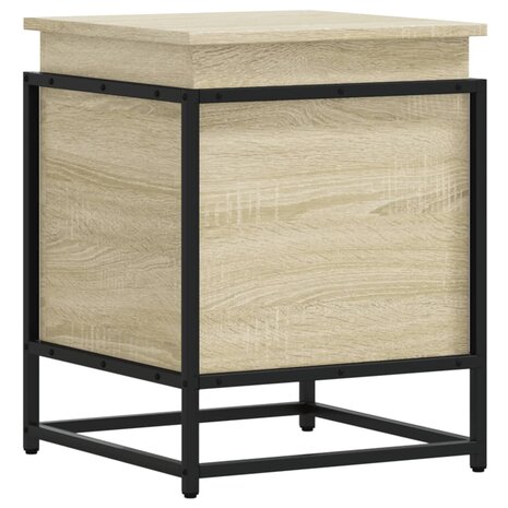 Opbergbox met deksel 40x40x51,5 cm bewerkt hout sonoma eiken 6