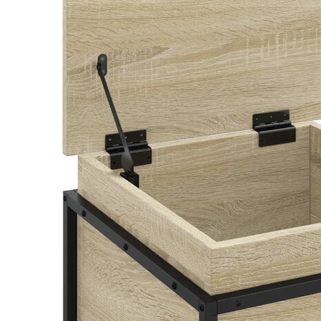 Opbergbox met deksel 40x40x51,5 cm bewerkt hout sonoma eiken 8