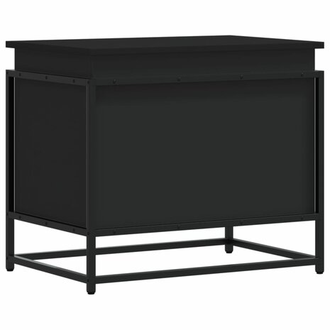 Opbergbox met deksel 60x40x51,5 cm bewerkt hout zwart 2