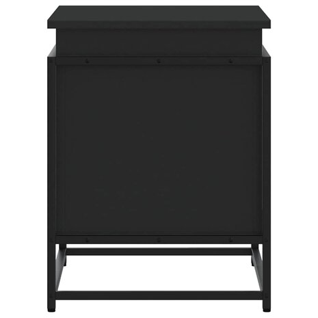 Opbergbox met deksel 60x40x51,5 cm bewerkt hout zwart 5