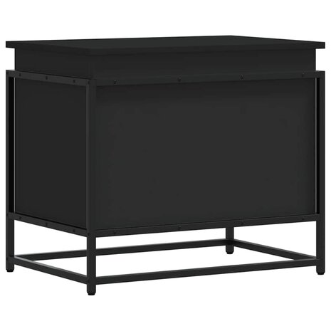 Opbergbox met deksel 60x40x51,5 cm bewerkt hout zwart 6