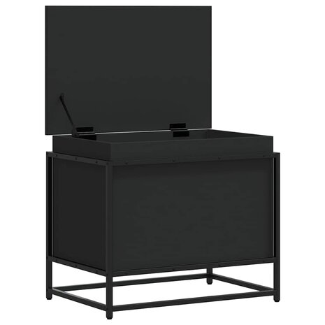 Opbergbox met deksel 60x40x51,5 cm bewerkt hout zwart 7
