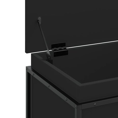 Opbergbox met deksel 60x40x51,5 cm bewerkt hout zwart 8