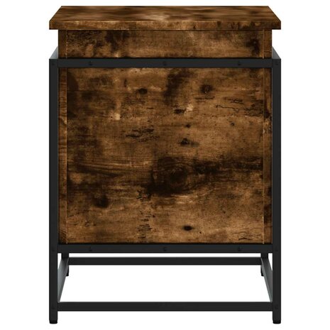 Opbergbox met deksel 60x40x51,5 cm bewerkt hout gerookt eiken 5