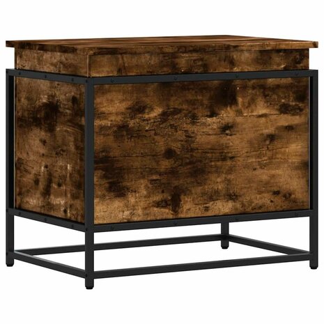 Opbergbox met deksel 60x40x51,5 cm bewerkt hout gerookt eiken 6