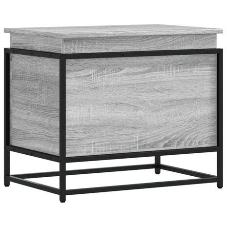 Opbergbox met deksel 60x40x51,5 cm bewerkt hout grijs sonoma 2
