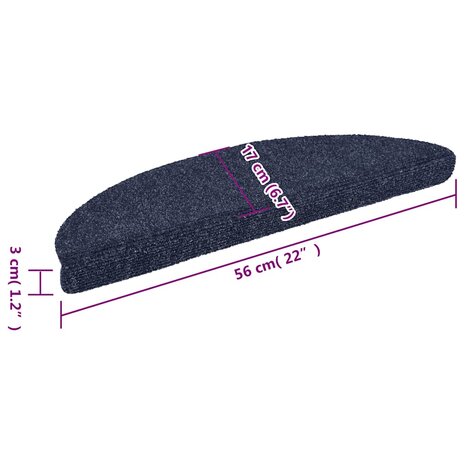 Trapmat zelfklevend 56x17x3 cm naaldvilt blauw 15 st 8