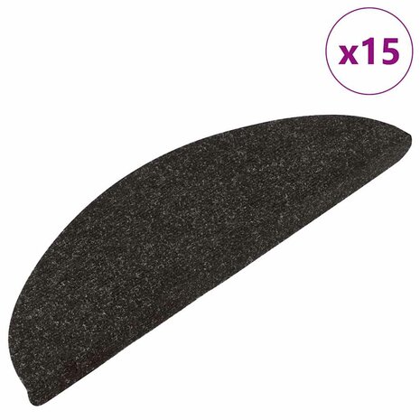 Trapmatten zelfklevend 15 st 56x17x3 cm zwart 2