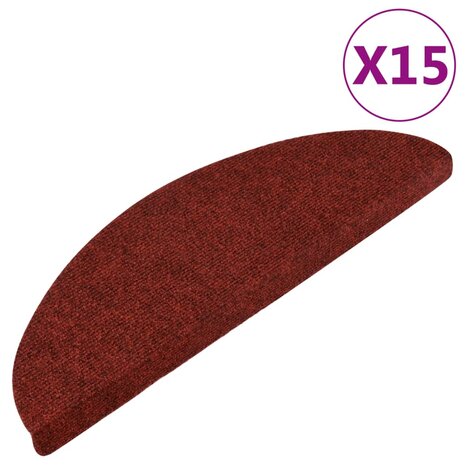 Trapmatten zelfklevend 15 st 56x17x3 cm rood 2