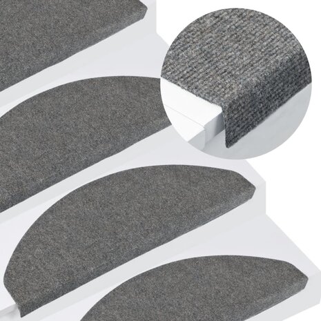 Trapmatten zelfklevend 15 st 65x22,5x3,5 cm grijs 1