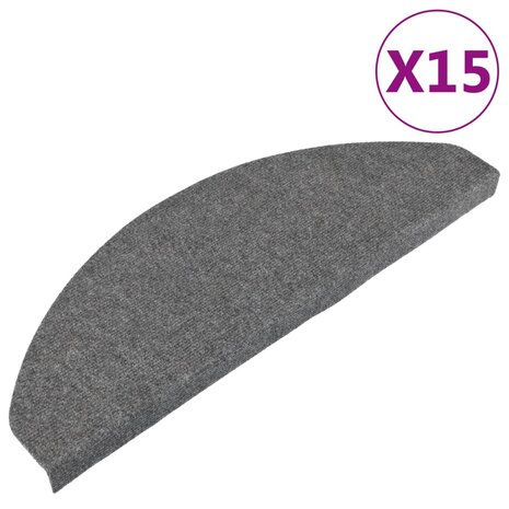 Trapmatten zelfklevend 15 st 65x22,5x3,5 cm grijs 2