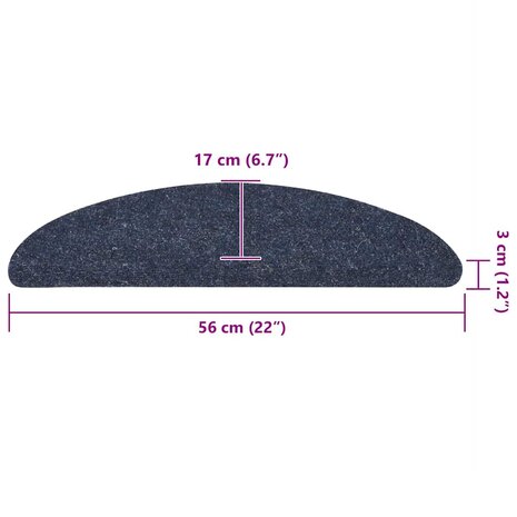 Trapmatten zelfklevend 10 st 56x17x3 cm naaldvilt blauw 8