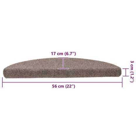 Trapmatten zelfklevend 5 st 56x17x3 cm naaldvilt crèmekleurig 8