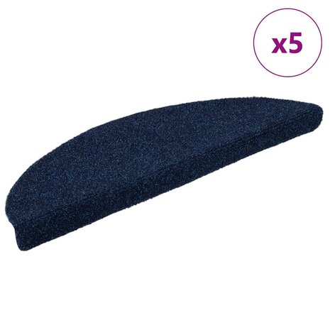 Trapmatten zelfklevend 5 st 56x17x3 cm naaldvilt marineblauw 1