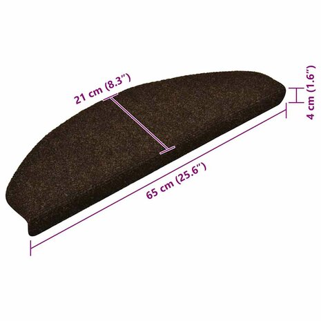 Trapmatten zelfklevend 5 st 65x21x4 cm naaldvilt bruin 8