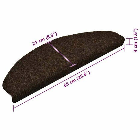 Trapmatten zelfklevend 10 st 65x21x4 cm naaldvilt bruin 8