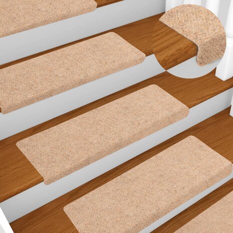 Trapmatten 10 st 65x21x4 cm naaldvilt crèmekleurig 1