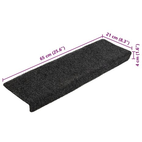 Trapmatten 5 st 65x21x4 cm naaldvilt grijs 8