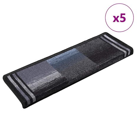 Trapmatten zelfklevend 5 st 65x21x4 cm zwart en grijs 1