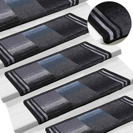 Trapmatten zelfklevend 5 st 65x21x4 cm zwart en grijs 5