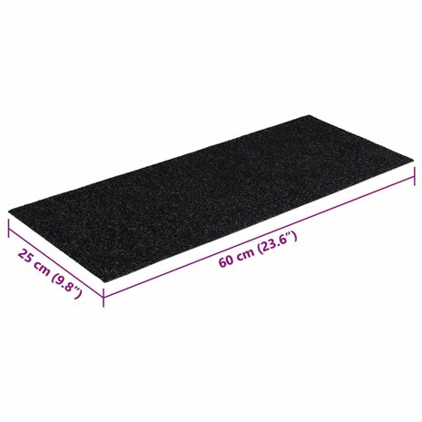 15 st Trapmatten zelfklevend rechthoekig 60x25 cm zwart 8