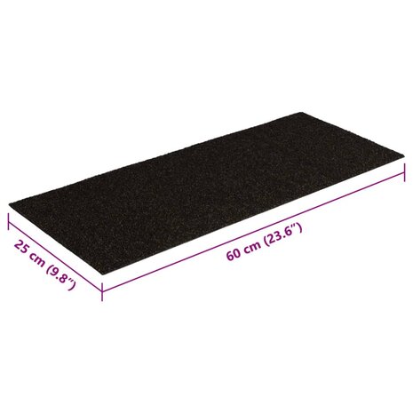 15 st Trapmatten zelfklevend rechthoekig 60x25 cm donkerbruin 8
