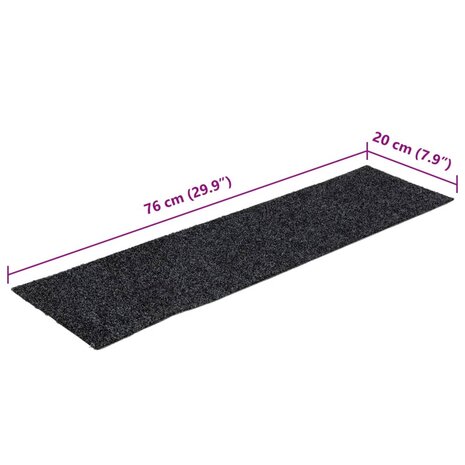 15 st Trapmatten zelfklevend rechthoekig 76x20 cm grijs 8