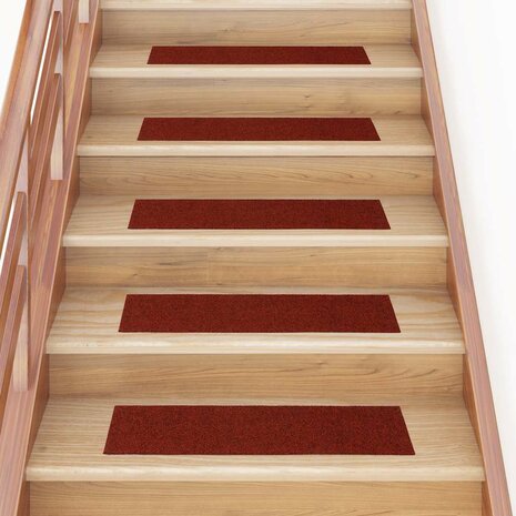 15 st Trapmatten zelfklevend rechthoekig 76x20 cm rood 1