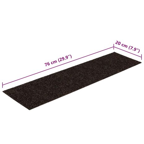 15 st Trapmatten zelfklevend rechthoekig 76x20 cm donkerbruin 8