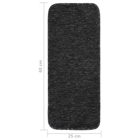 Trapmatten 15 st anti-slip rechthoekig 60x25 cm antracietkleur 6