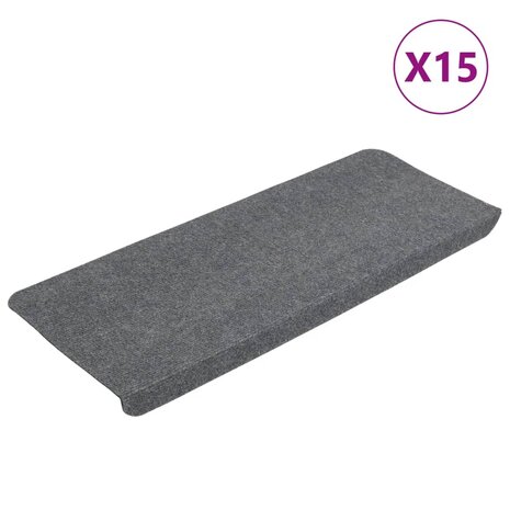 Trapmatten zelfklevend 15 st 65x24,5x3,5 cm grijs 2
