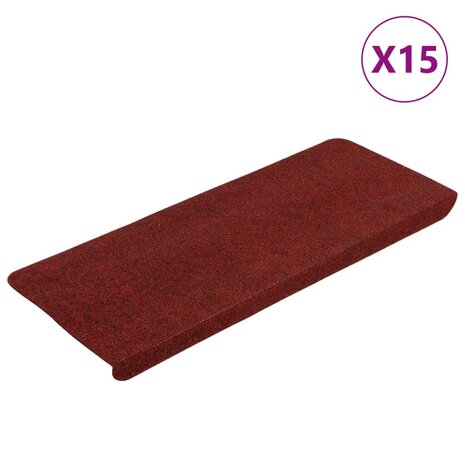 Trapmatten zelfklevend 15 st 65x24,5x3,5 cm rood 2
