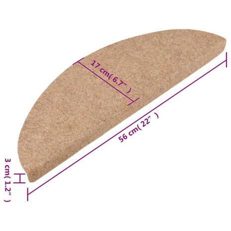 Trapmatten zelfklevend 10 st 56x17x3 cm beige 8