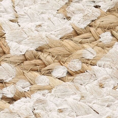 Tapijt met print rond 120 cm gevlochten jute 5