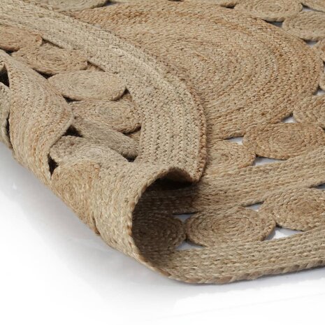 Tapijt met ontwerp rond 120 cm gevlochten jute 2