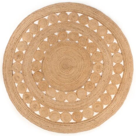 Tapijt met ontwerp rond 240 cm gevlochten jute 1