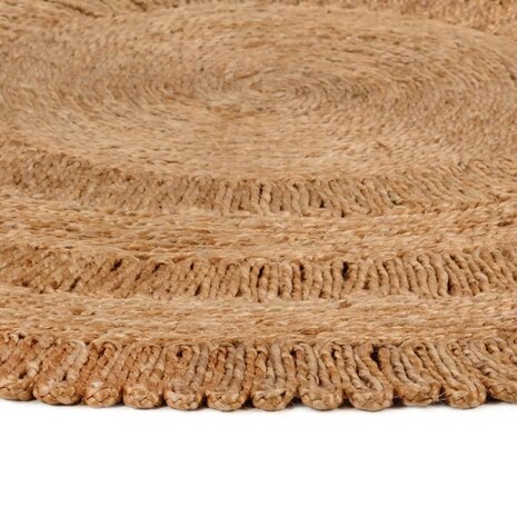 Tapijt rond 150 cm gevlochten jute 2
