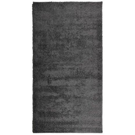 Vloerkleed PAMPLONA shaggy hoogpolig modern 80x150 cm antraciet 2