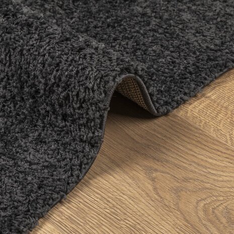 Vloerkleed PAMPLONA shaggy hoogpolig modern 80x150 cm antraciet 6